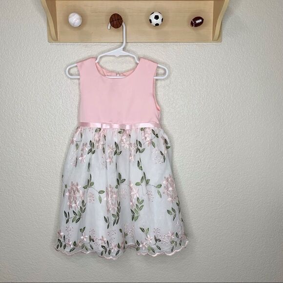 Purple Rose Toddler Size 4 Girls Floral Embroidered Dress - Picture 1 of 12